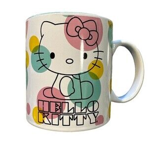 Hello Kitty Sanrio Coffee Mug 20oz Polka Dot Cup Glass